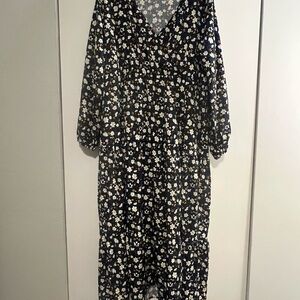 Floral Black Dress